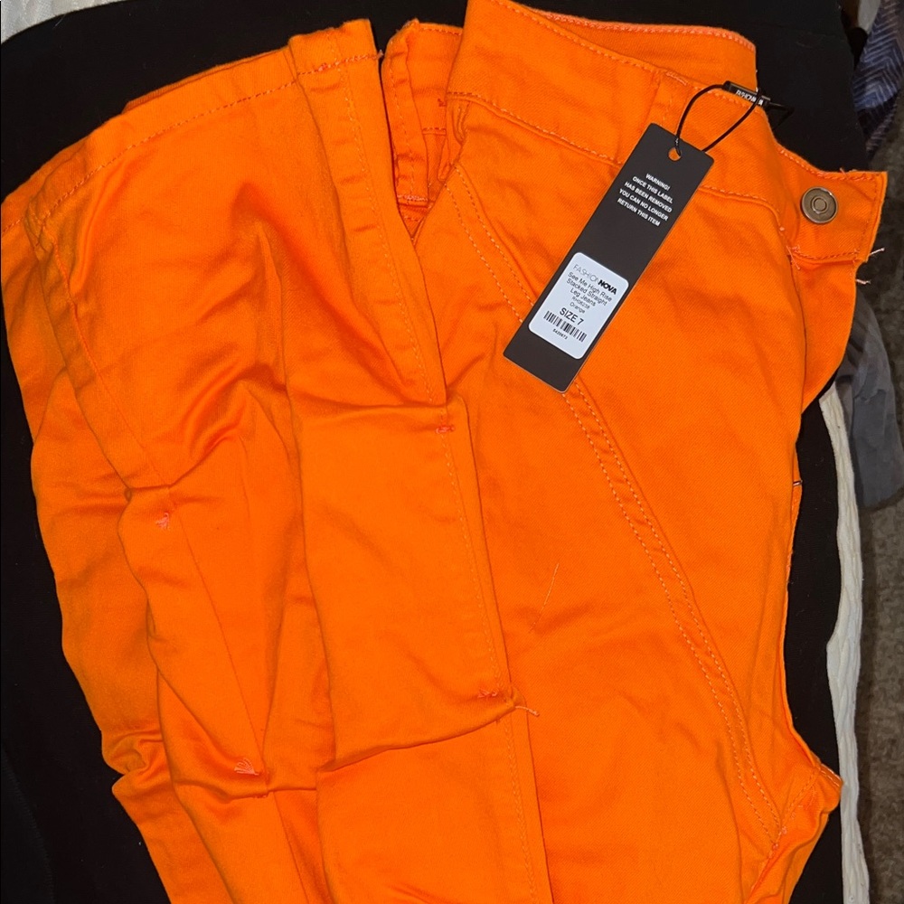 Bright Orange Fashion Nova Pants